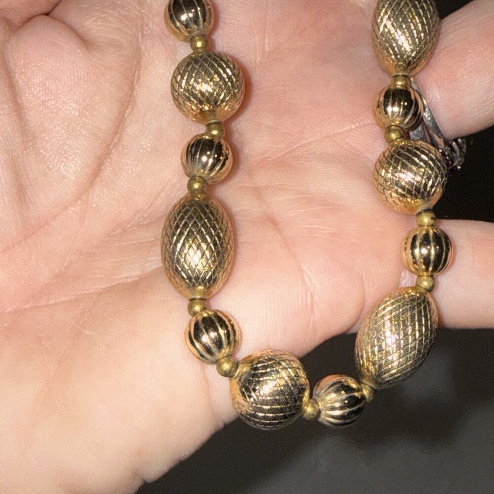 VTG DAUPLAISE Marked NECKLACE - LARGE Beaded - SPECTACULAR - GOLD TONE